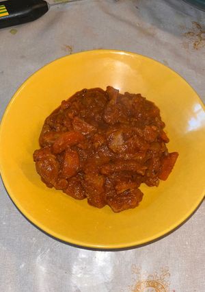 Tejes-fehérboros sertésragu sült zöldségekkel recept fotója