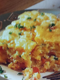 A picture of Cornbread ham bake.