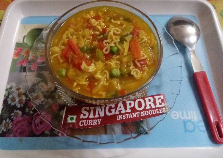 Steps to Make Perfect Singapore curry noodles soup