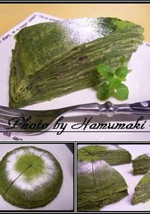 A picture of Wafuu (Traditional Japanese Style) is Best ☆ Matcha Green Tea Mille-feuille ♪.