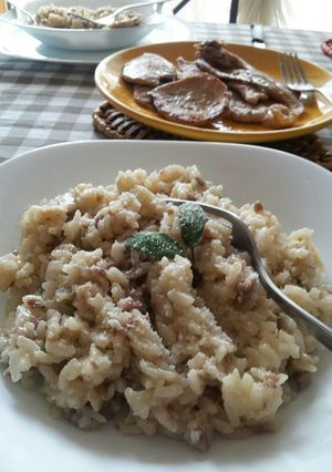 A picture of AMIEs Risotto with Sausage.