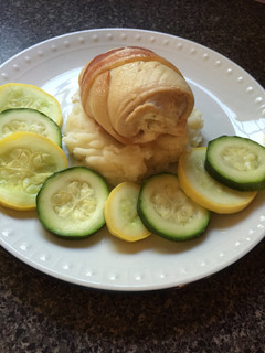 A picture of Bacon Wrapped Chicken Stuffed With Chive & Onion Cream Cheese.