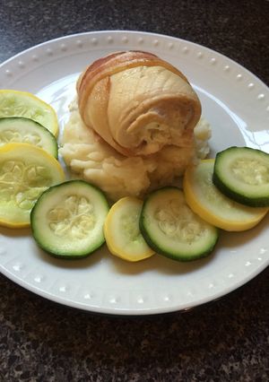 A picture of Bacon Wrapped Chicken Stuffed With Chive & Onion Cream Cheese.