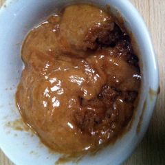 A picture of Peanut Butter Microwave Cake.