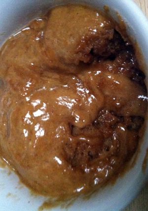 A picture of Peanut Butter Microwave Cake.