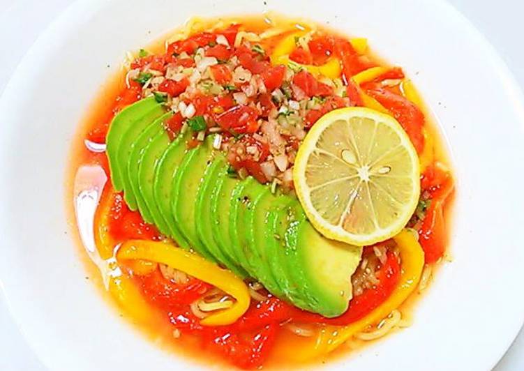 Recipe of Quick Mexican Style Chilled Chinese Noodles with Salsa