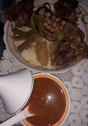 صورة لوصفة كسكس باللحم والمرق أحمر 🇩🇿🇩🇿🇩🇿