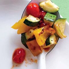 A picture of Sauteed Zucchini, Peppers, and Tomatoes.