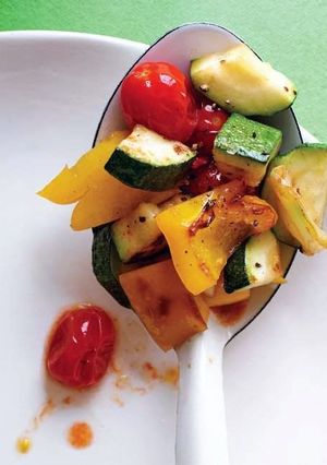 A picture of Sauteed Zucchini, Peppers, and Tomatoes.