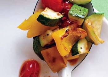 Easiest Way to Recipe Perfect Sauteed Zucchini Peppers and Tomatoes