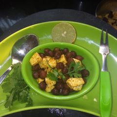 Chana paneer chaat A picture of Chana paneer chaat.