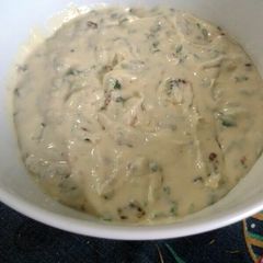 A picture of cream cheesse baccon and lemon grass dip.
