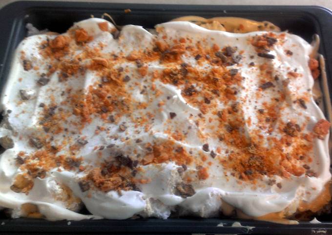 Butterfinger pudding dessert