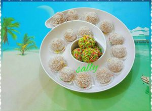صورة لوصفة كرات الكيك بجوز الهند