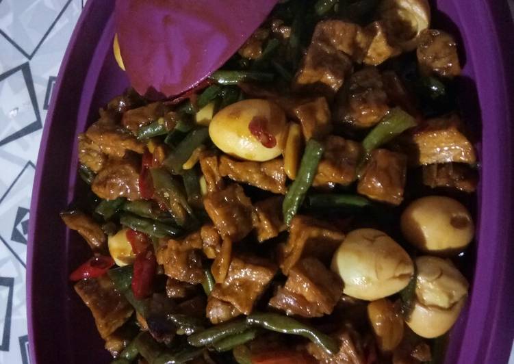 Cara termudah untuk Musim Gugur Di RumahTumisan tahu, tempe, telur puyuh, kacang panjang