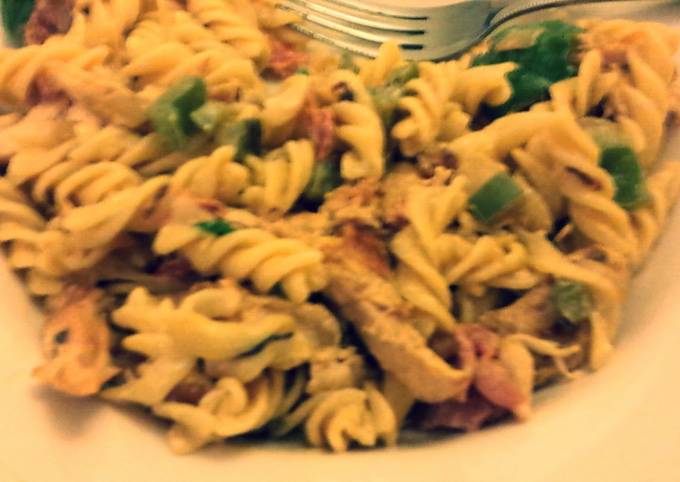 Chorizo pasta with Chicken and Bacon