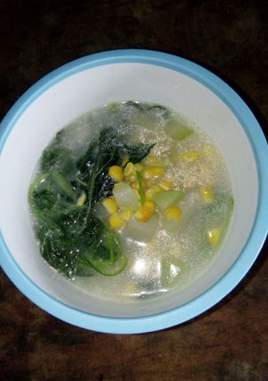 Foto resep Bayam jagung masak santan