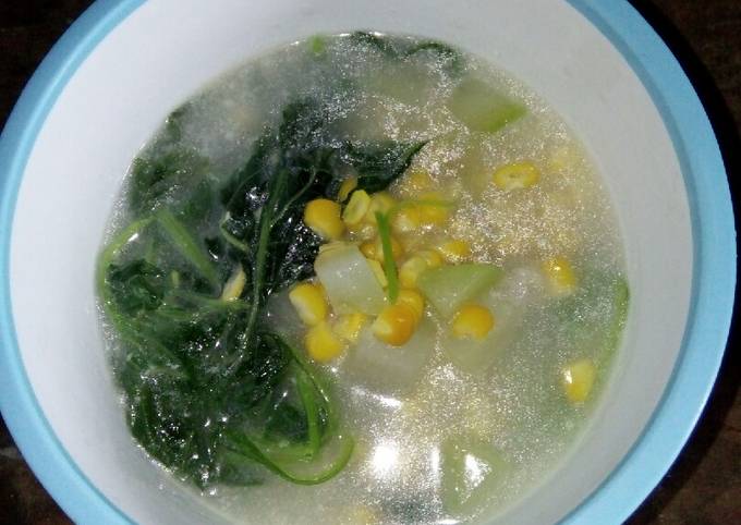 Bagaimana Menyiapkan Bayam jagung masak santan Anti Gagal