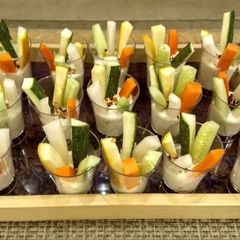 A picture of Salad with dip.