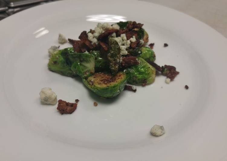 Step by Step Guide to Prepare Quick Brussel Sprouts with Bacon and Bleu