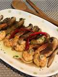 Ajjilo ahijo,Spanish sauté shrimp and mashroom