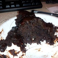 A picture of slow cooker chocolate lava cake.
