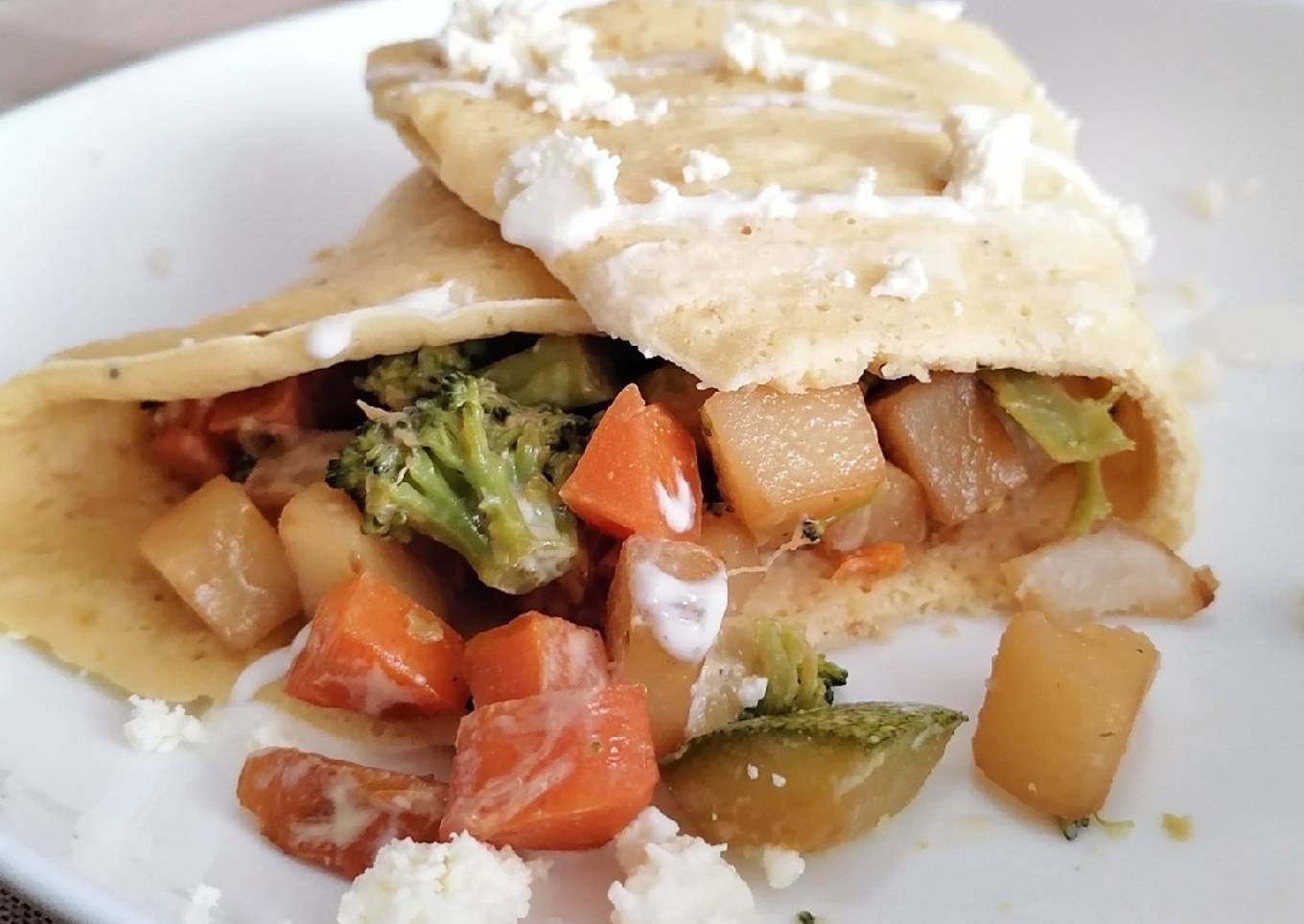 Crepa salada de vegetales 🥦🥕🥔