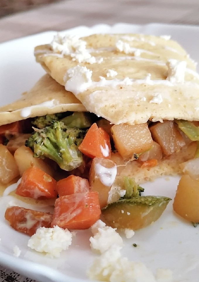 Una foto de Crepa salada de vegetales 🥦🥕🥔