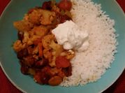 A picture of beans cauliflower