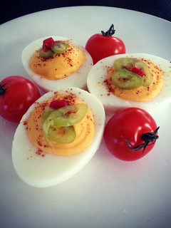 A picture of Deviled eggs.