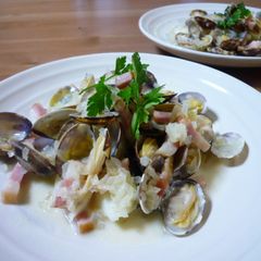 Simple Cod and Manila Clams Steamed in Wine A picture of Simple Cod and Manila Clams Steamed in Wine.