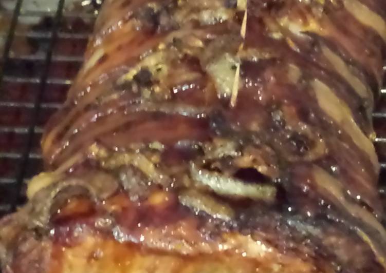 Easiest Way to Make Favorite Teriyaki Bacon wrapped pork loin