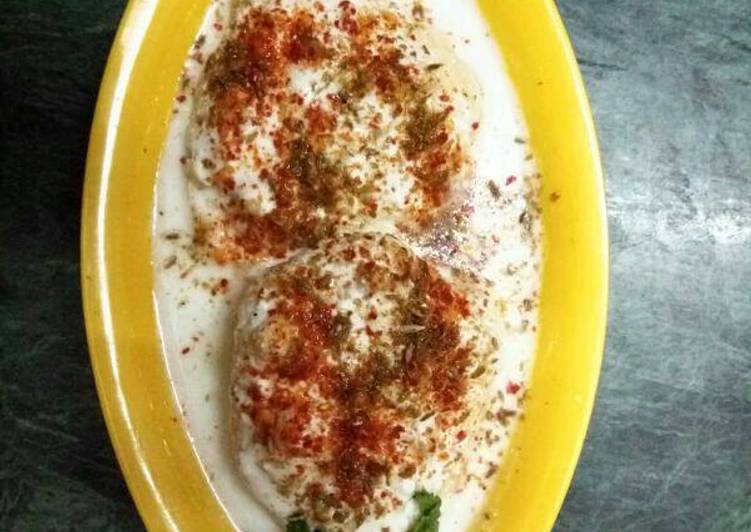 Recipe of Super Quick Homemade Moong Dal Dahi Vada