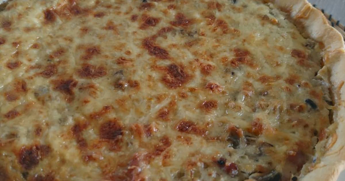 Quiche courgette jaune champignons lardons de La Popote D'Audrey Cookpad
