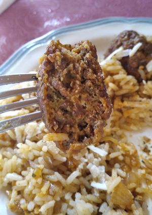 Una foto de Albóndigas de soja con arroz
