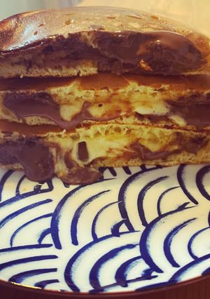 Une photo de Pancakes mi cuit choco’banana