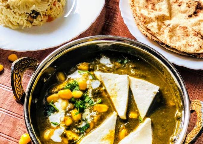 Corn palak paneer