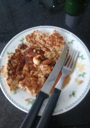 Una foto de ¡Riquísimos y sencillos panqueques de avena, sin harina!
