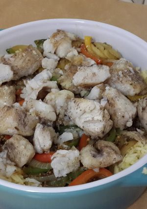 A picture of Mom's spicy fish dish.