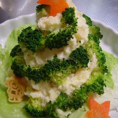 A picture of Christmas 2008 Potato Salad Christmas Tree.