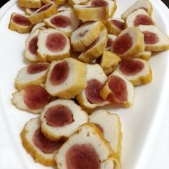 A picture of Chinese Sausage Wrapped In Fish Paste.