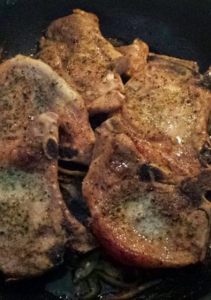 A picture of Roasted Bone In PorkChops.
