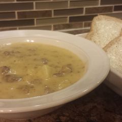 A picture of Cheeseburger Chowder.