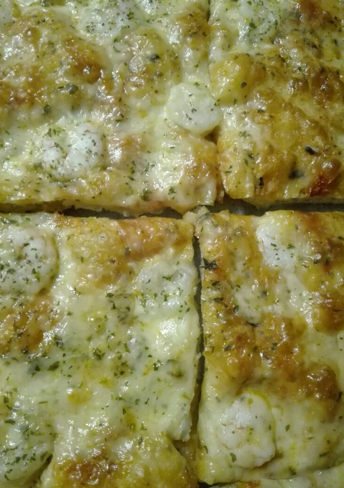 Una foto de Pizza de gambas