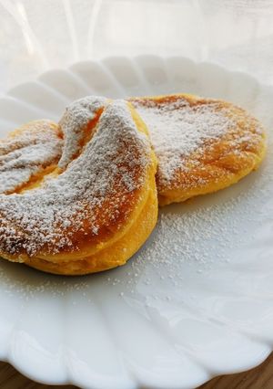 A picture of Fluffy Soufflé Pancakes Using Pancake Mix.