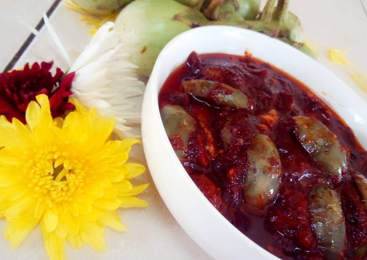 Teach Your Children To Fried Brinjal sweet n sour curry