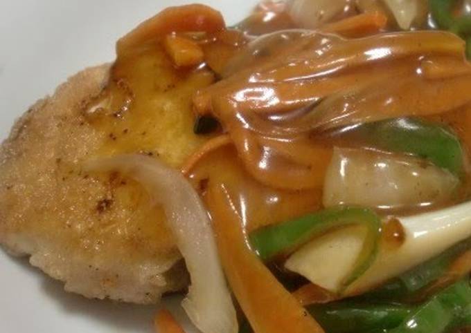 Flounder in Sweet & Sour Vegetable Sauce