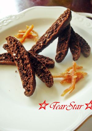 A picture of Okara & Bitter Cocoa Orange Biscotti.