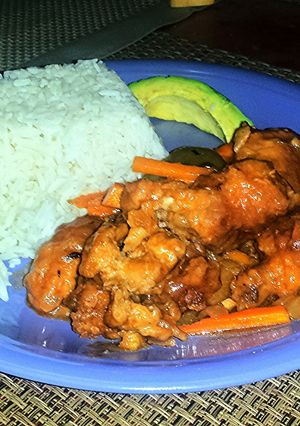 A picture of Spicy Sweet & Sour Chicken.