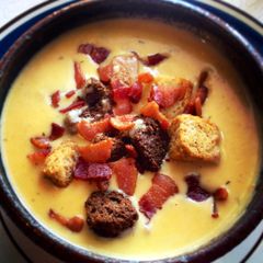 A picture of Beer Cheese Soup.